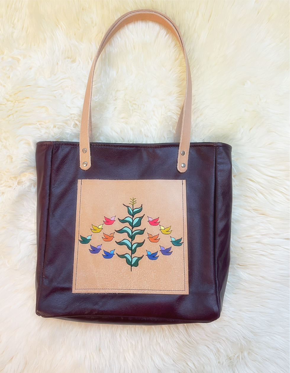 Leather Tote Bag Tree of Life