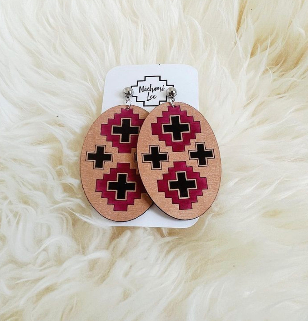 Leather Earring Spring Textile