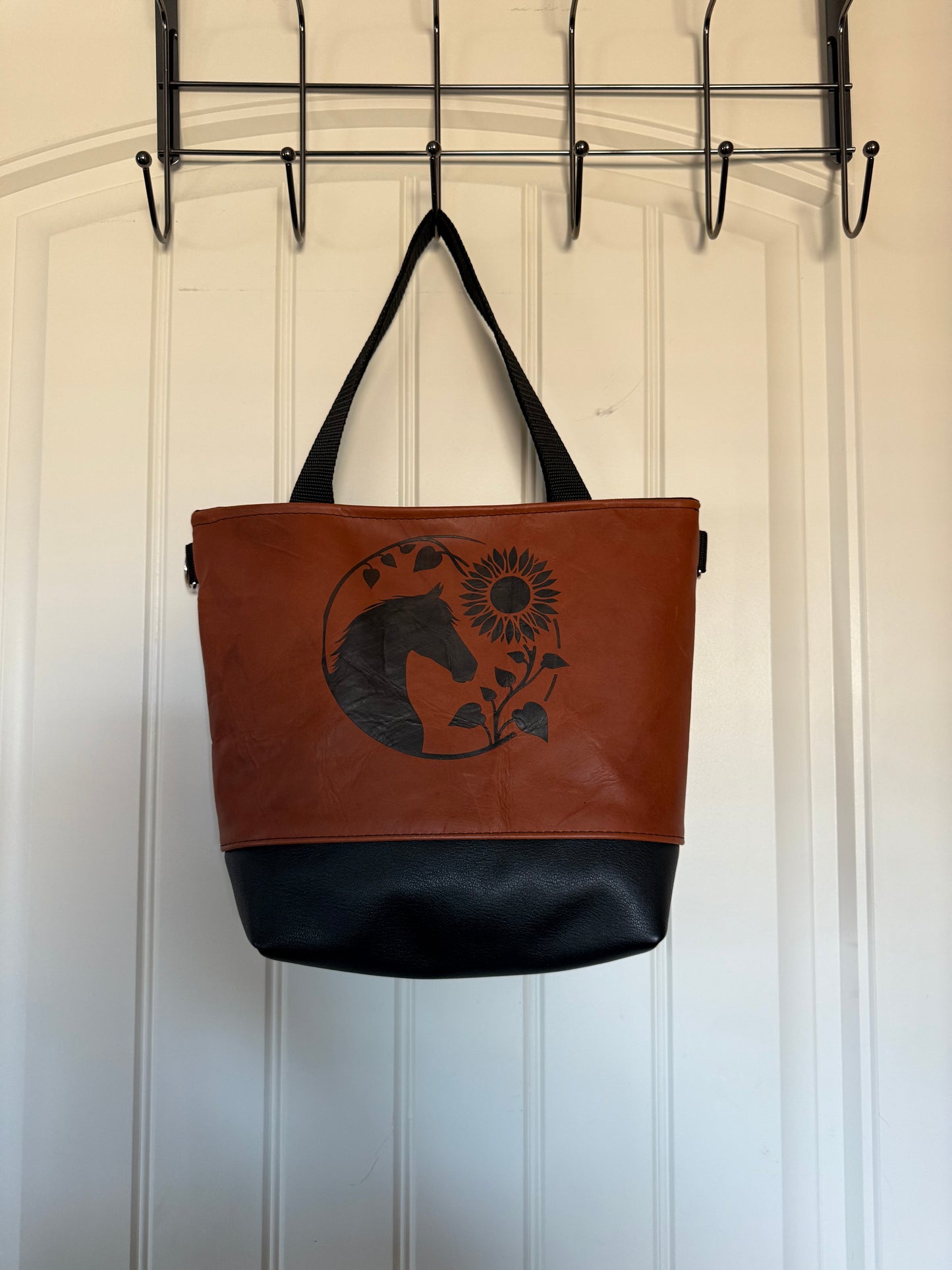 Leather Mini Tote Bag Horse