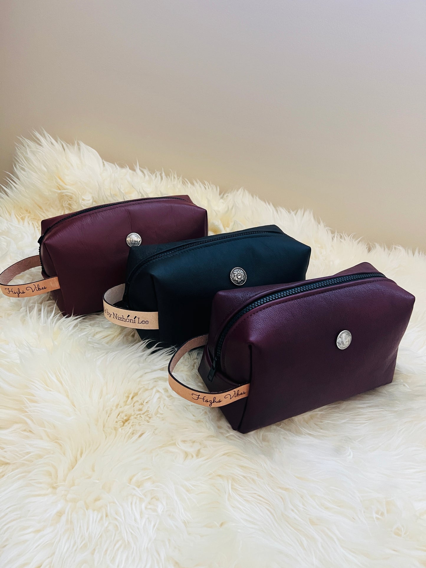 Leather makeup Bag