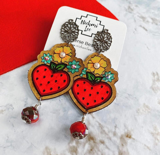 Leather Earring Strawberry